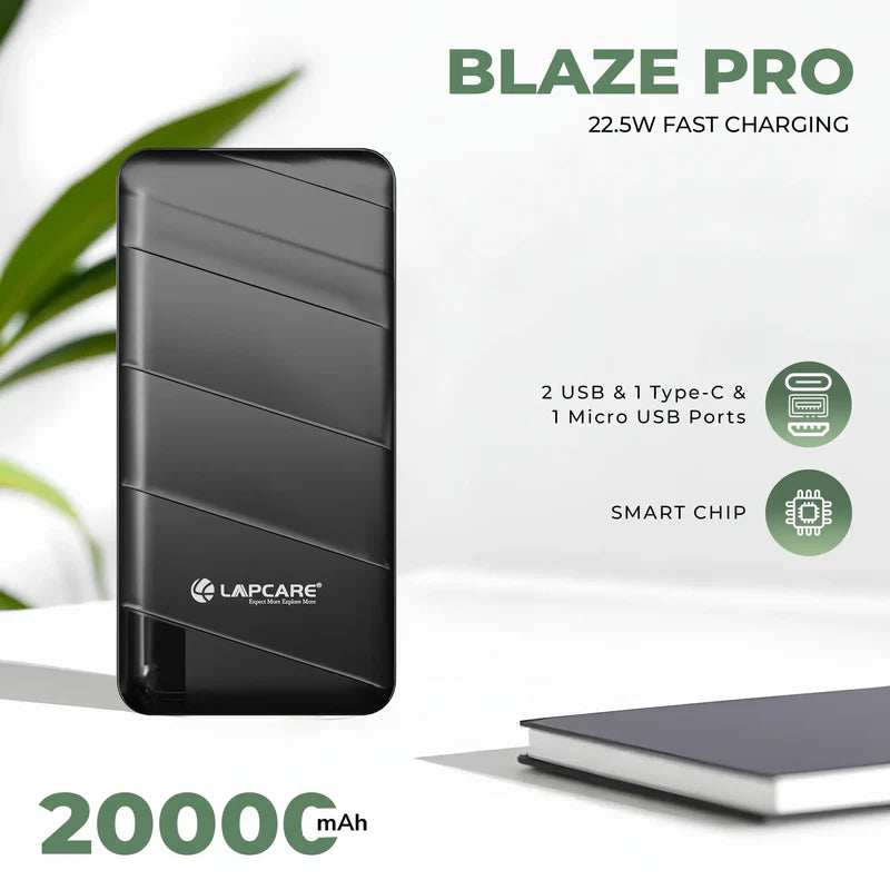 LAPCARE  Blaze Pro 22.5W Fast Charging | 20000mAh Power Bank`