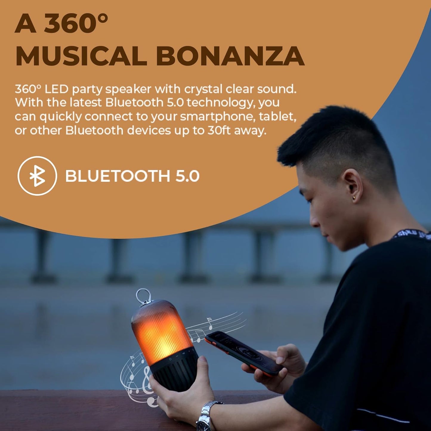 iGear Bedazzle Flame Lamp Wireless Bluetooth Portable Speaker (5W)